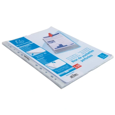 Afbeelding van Exacompta Ref. 31048E Zakje van 50 afneembare geperforeerde showtassen in gladde polypropyleen 5,5/100e Universele perforatie 11 gaten A4 opbergformaat Kleurloos
