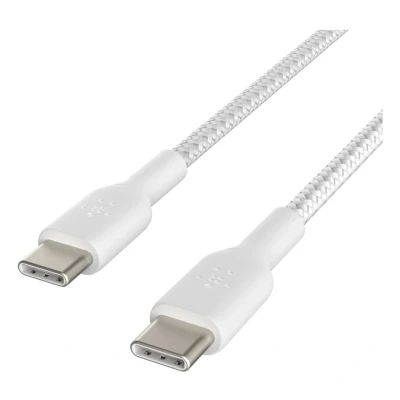 Afbeelding van USB C naar kabel 1 meter 2.0 (Power Delivery, Nylon, Wit)