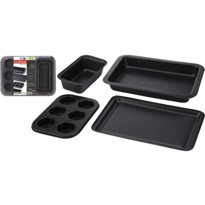 Afbeelding van Bakvorm set La Cusina (4 stuks, Braadpan, Bakplaat, Muffin bakvorm, Cakevorm)