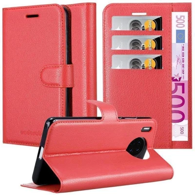 Afbeelding van Cadorabo Hoesje geschikt voor Huawei MATE 30 in KARMIJN ROOD Beschermhoes Cover magnetische sluiting Case