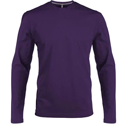 Afbeelding van Heren T shirt met lange mouwen en ronde hals, licht nauwsluitend, in 20 kleuren de maten S, M, L, XL, 2XL, 3XL 4XL, lila, S