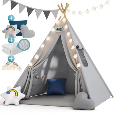 Afbeelding van Tipi Speeltent Grijs 160x120x120cm