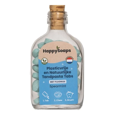 Afbeelding van Happysoaps Fluoride Tandpasta Spearmint Tabs 130GR