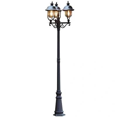Afbeelding van Konstsmide Parma 3 lichts 218cm 230V E27 matzwart/RVS