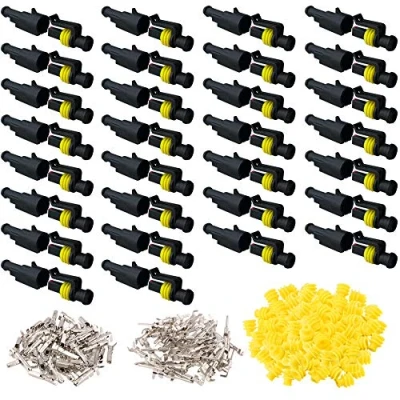 Afbeelding van QitinDasen 30 Set 1 Pin Waterdichte Auto Elektrische Connectoren, Verzegelde Connector Stekke Socket Kit, voor Vrachtwagen Boot