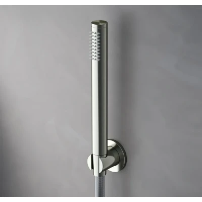 Afbeelding van HotBath Archie wandsteun met gewapende doucheslang 150cm en handdouche AR350 RVS