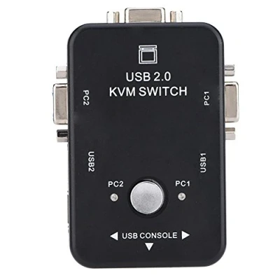 Afbeelding van KVM switch, USB 2.0 2/4 poorten VGA switch Handmatige case adapter voor pc monitor, toetsenbord, muisbediening (2 poorten)