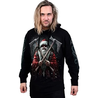Afbeelding van Spiral Sleigher Hoodie Trui met capuchon zwart M 100% katoen Horror, Kerstmis, Rock wear