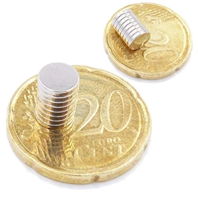 Afbeelding van Brudazon 25 mini schijfmagneten 6x1 mm N52 dikke stand neodymium magneten ultrasterk Power magneet voor modelbouw, foto, whiteboard, notitiebord, koelkast, knutselen magnetische schijf extra sterk