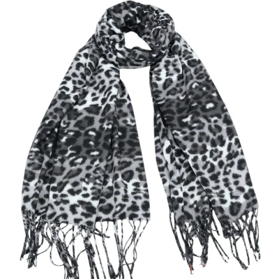 Afbeelding van Lange Warme Sjaal Panterprint Zwart/Grijs 180 x 70 cm (22 14#)
