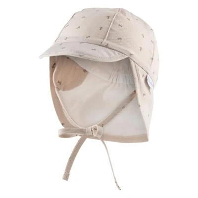 Afbeelding van Sterntaler Piekmuts met nekbescherming anker beige