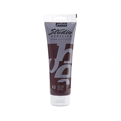 Afbeelding van Pébéo Acrylic Fine Studio Acrylics acrylverf voor kunstenaars verf professionals en beginners heldere gepigmenteerde kleur rode aarde 250 ml