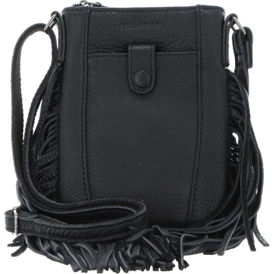 Afbeelding van FREDsBRUDER Leren Schoudertas Fringes Collection Malila Bag Black Zwart