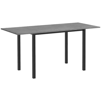 Afbeelding van Uitbreidbare Eettafel HOMCOM voor 6 Personen, Eetkamertafel Woonkamer, Keuken, Staal, Donkergrijs, 110 160 x 70 76 cm