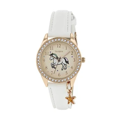 Afbeelding van Tikkers Unisex Kind Analoge Klassieke Quartz Horloge met PU Strap TK0171, Wit, Riem