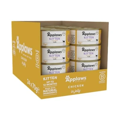 Afbeelding van Applaws Natuurlijk kattenvoer, nat kippenvoer in bouillonblik, 70 g (verpakking van 24 stuks) kan variëren)