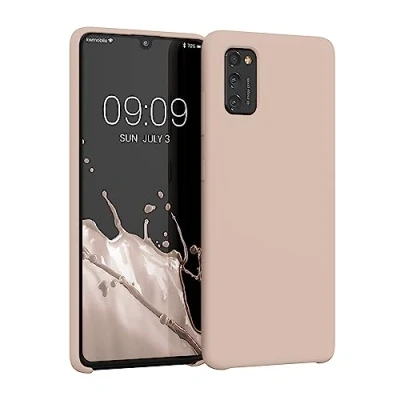Afbeelding van kwmobile telefoonhoesje geschikt voor Samsung Galaxy A41 Hoesje met siliconen coating Smartphone case in kokosmelk