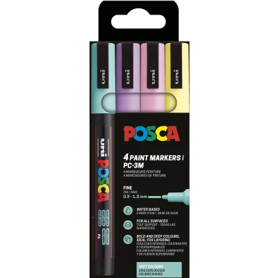 Afbeelding van Uni Posca Markers PC3M Set Zachte Kleuren 4 st