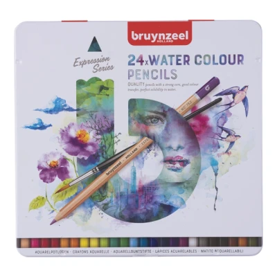 Afbeelding van Kleurpotloden Bruynzeel aquarel Expression blik à 24 stuks assorti