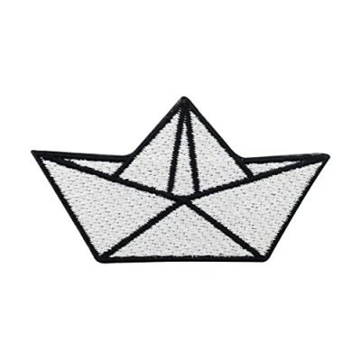 Afbeelding van Finally Home Papieren boot patch om op te strijken, booppatches, strijkplaatje, origami opstrijkbaar, ankerpatch