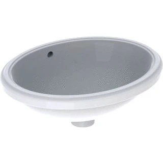 Afbeelding van Geberit variform wastafel ovaal onderbouw 1x waskom overloop keramiek 480 x 420 181mm bxdxh wit 500 748 01 2