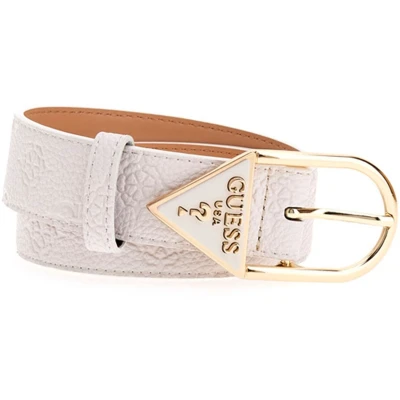 Afbeelding van GUESS Riem Cresidia Adjustable Pant Belt H35 W75 Cream White Wit