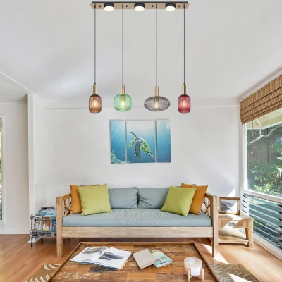 Afbeelding van Globo hanglamp Normy messing metaal 15469 4H