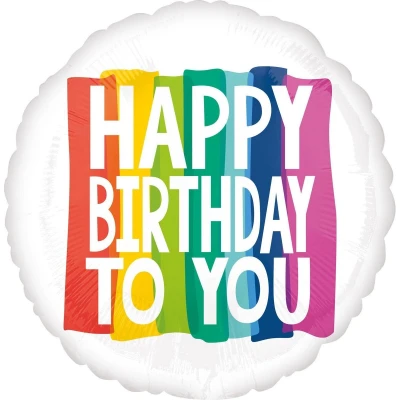 Afbeelding van Amscan Ballon Rainbow Wishes 71 Cm Folie Wit