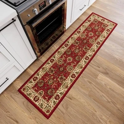 Afbeelding van Ottomanson Ottohome Collection Perzisch oosters design rubberen loper, 57 cm x 210 cm, rood