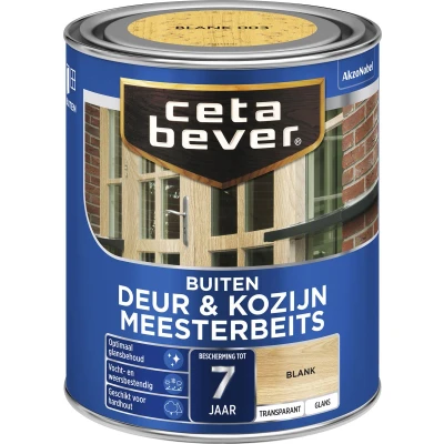 Afbeelding van Ceta Bever Transparant Meesterbeits Deur &amp; Kozijn 003 Blank Glans 0,75 liter Blanke lak Beits