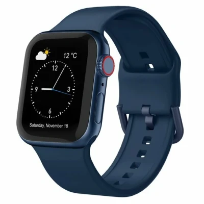 Afbeelding van Apple Watch Soft siliconen bandje met gespsluiting Donkerblauw Geschikt voor 38mm / 40mm 41mm