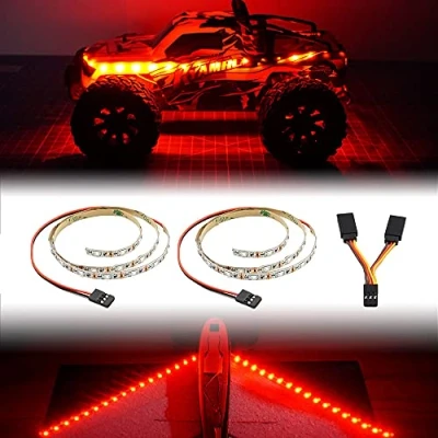 Afbeelding van LED lichtstrip voor RC auto&#039;s vliegtuig vaste vleugel vliegende drone model vrachtwagen (rood)