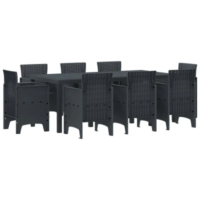 Afbeelding van vidaXL Tuin Eettafel Set 9 pcs Antraciet Polypropyleen