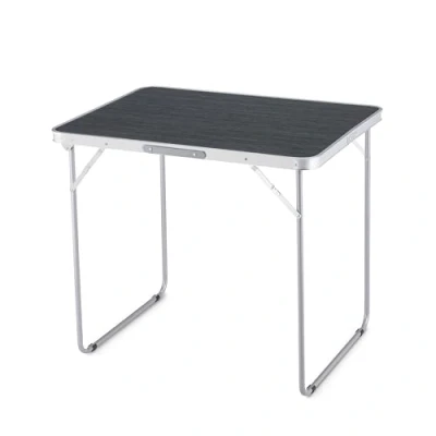 Afbeelding van Outtec Campingtafel, klaptafel, reistafel, 80 x 60 70 cm, inklapbare tuintafel van aluminium en tafelblad MDF, camping, balkontafel, picknick, strand, grijs
