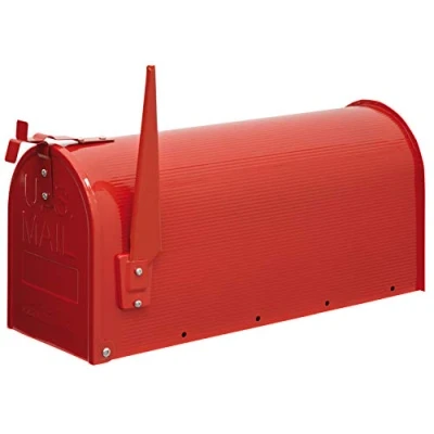 Afbeelding van Arregui Mail D USA/R Individuele brievenbus van staal in Amerikaanse stijl, maat L (C4 cijferbladen en enveloppen), rood, 22 x 48 17 cm