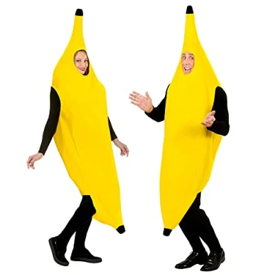 Afbeelding van Widmann Natuur Groente &amp; Fruit Kostuum Grappige Banaan Volwassen, Man Geel Small Carnavalskleding Verkleedkleding