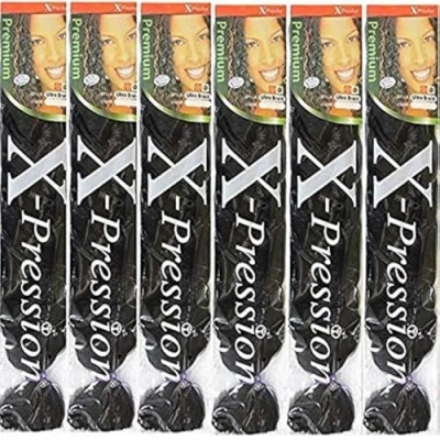 Afbeelding van X pression Premium Original Ultra Braid. Kleur 1B (Pack van 6)