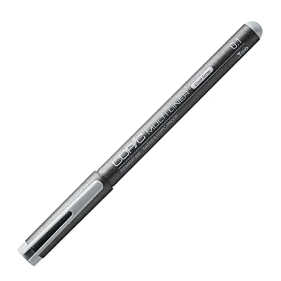 Afbeelding van Copic Multiliner cool grey 0,1 mm, tekenpen met water en alcoholbestendige pigmentinkt in grey, professionele fineliner voor schetsen, illustraties contouren