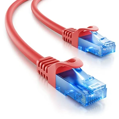 Afbeelding van deleyCON 5m CAT.6 Ethernet Gigabit LAN Netwerkkabel RJ45 CAT6 Kabel Patchkabel Compatibel met CAT.5 CAT.5e CAT.6a Cat.7 Rood