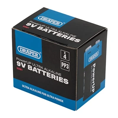Afbeelding van Draper 03981 PowerUP Ultra Alkaline 9V batterijen (Pack van 4)