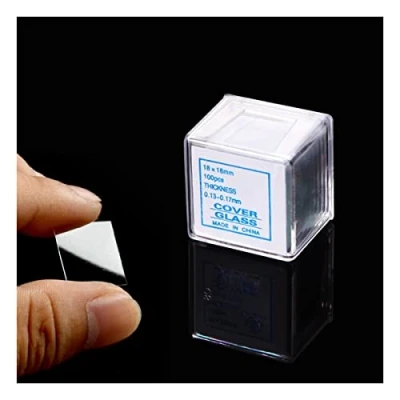 Afbeelding van Microscoop glazen glijbanen 6 24mm vierkante mcroscoop slides cover glas slips 100 stks/doos coverslips voor specimen voorbereiding (kleur: 16x16mm)