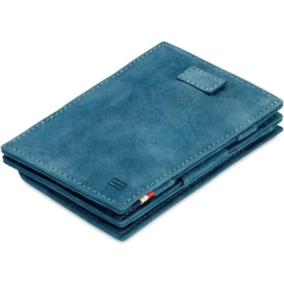 Afbeelding van Garzini Magic Wallet Cavare met Card Sleeve en Muntvak RFID Leder Vintage Blauw
