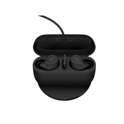 Afbeelding van Jabra Evolve2 Buds In Ear oordopjes Bluetooth Stereo Zwart Ruisonderdrukking (microfoon), Noise Cancelling Oplaadbox, Microfoon uitschakelbaar (mute), Inductie