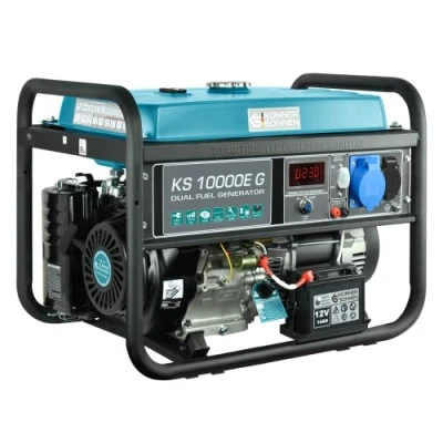 Afbeelding van Könner &amp; Söhnen KS 10000E G hybride benzine LPG 4 takt stroomgenerator, noodstroomaggregaat 7500 watt, 1 x 16 A 32 generator met automatische spanningsregelaar 230 V, E start, digitaal display