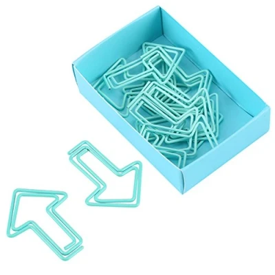 Afbeelding van 12 stks Pijl Vorm Papier Clips, Creatieve Bladwijzer Markering Document Organiseren Clip Paperclips Kantoorbenodigdheden Lichtblauw