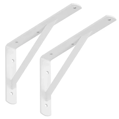 Afbeelding van SOTECH Set van 2 plankbeugels (250 x 150 30 mm, wit, met poedercoating), kapstok dwarsbalk voor stabilisatie.