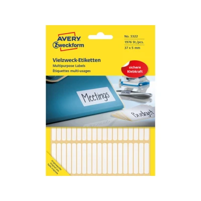 Afbeelding van Etiket Avery Zweckform 3322 37x5mm wit 1976stuks