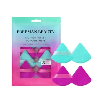Afbeelding van Freeman Moeder Puffer Poeder Puff Set, Make up Puffs Voor Geperst of Los Poeder, Zachte Driehoek Met Vinger Band, Veganistisch &amp; Wreedvrij 8 Count