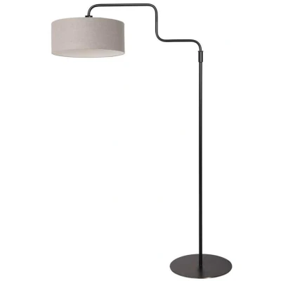 Afbeelding van Steinhauer Vloerlamp Bloeba zwart met grijze kap 4163ZW