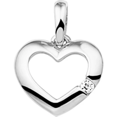 Afbeelding van Trendjuwelier huiscollectie Hanger Witgoud Hart Zirkonia